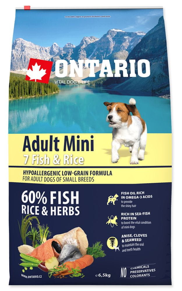 Ontario Adult Mini 7 Fish & Rice 6,5kg